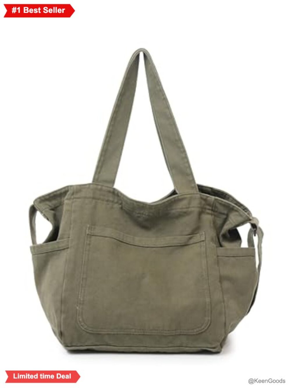 Canvas Tote Bag with Zipper Large Shoulder Hobo Crossbody for Work Travel